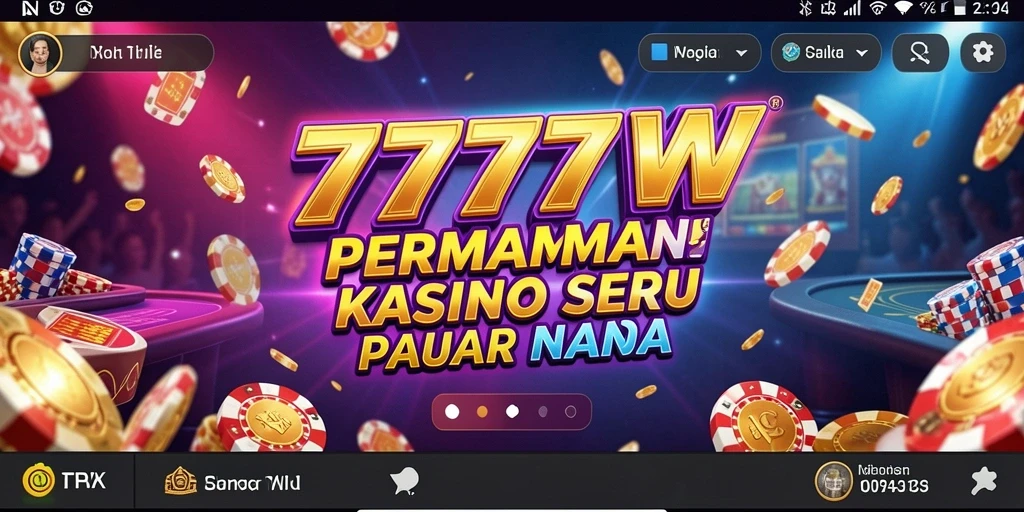 Tampilan gameplay kasino yang menarik di 7777W.