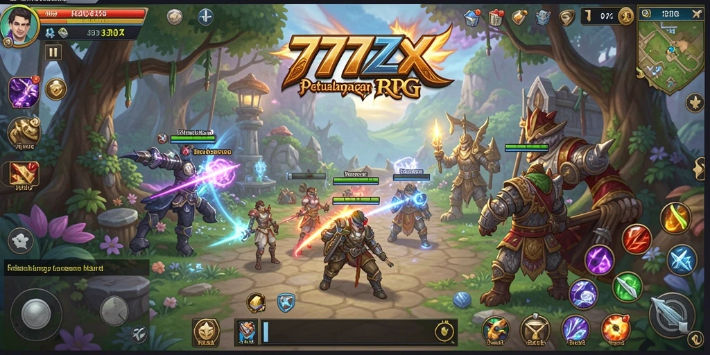 Gambaran gameplay RPG yang menampilkan aksi pertempuran di 777ZX.