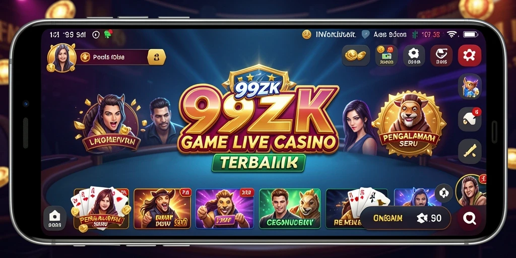 Tangkapan layar gameplay <strong>99ZK</strong> yang memukau dengan interaksi dealer langsung.