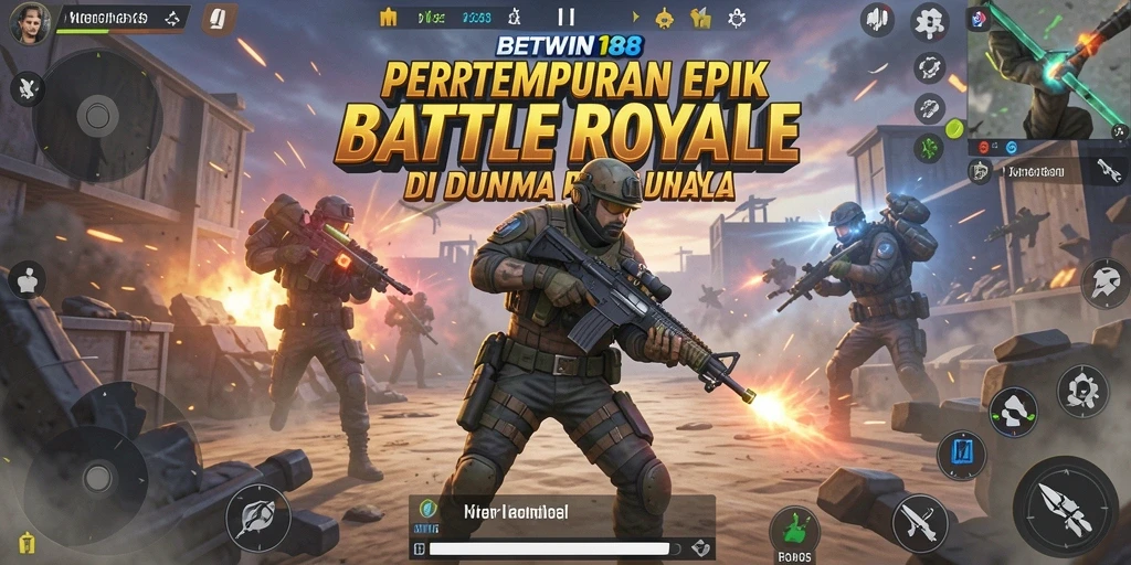 Gameplay mendebarkan BETWIN188 dalam pertandingan Battle Royale.