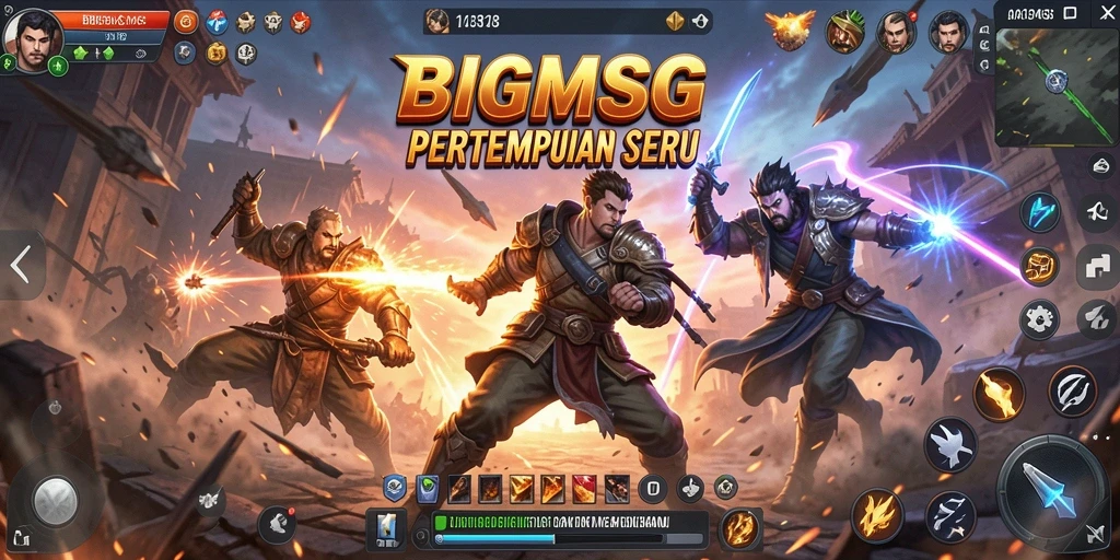 Screenshot gameplay ACTION dari BIGMSG yang menampilkan serangan menegangkan.