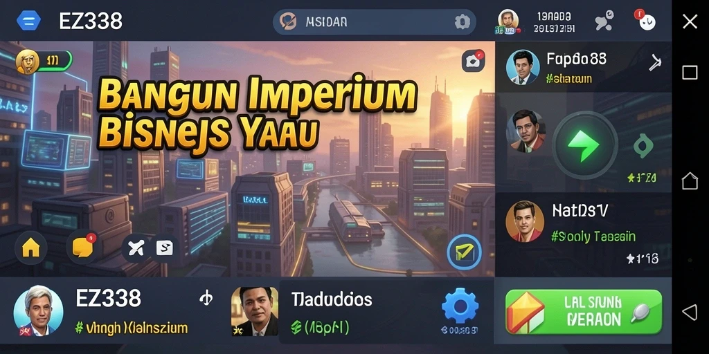 Screenshot gameplay menunjukkan keseruan mengelola bisnis di EZ338.