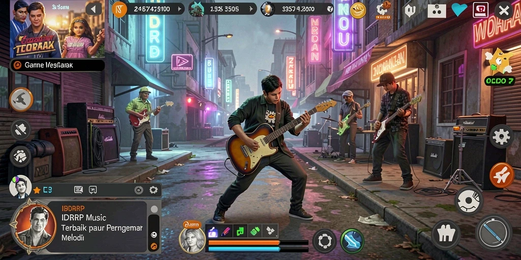 Screenshot gameplay IDRRP menampilkan pemain menikmati permainan musik.