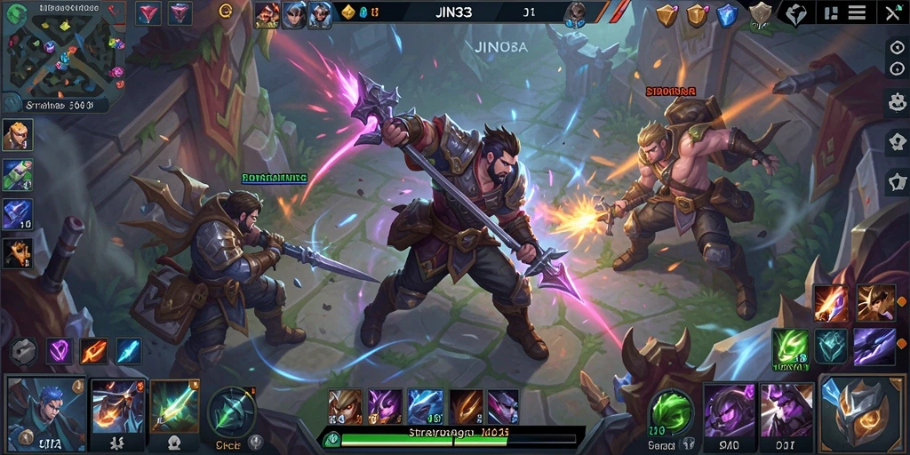 Screenshot JIN33 menampilkan aksi seru dalam game MOBA.