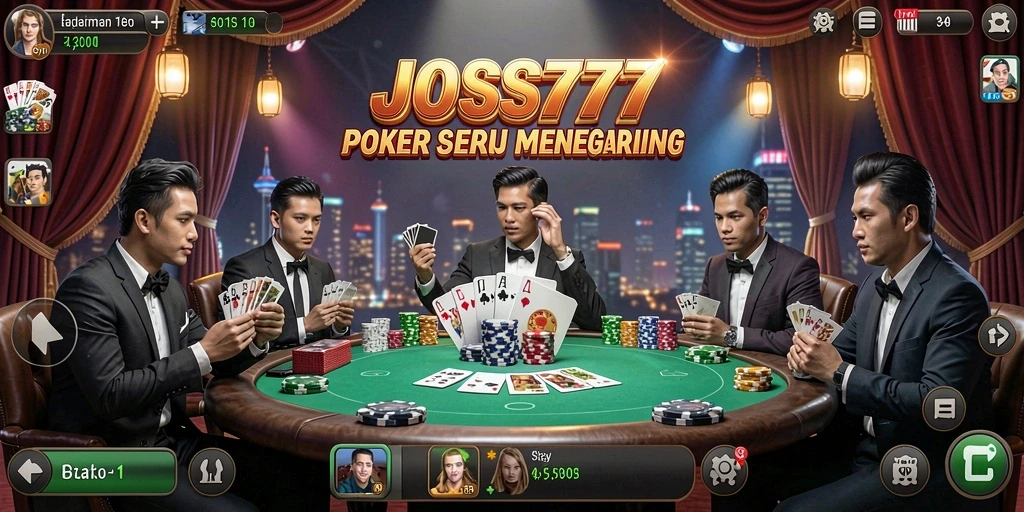 Tampilan permainan Poker yang menarik di JOSS777.