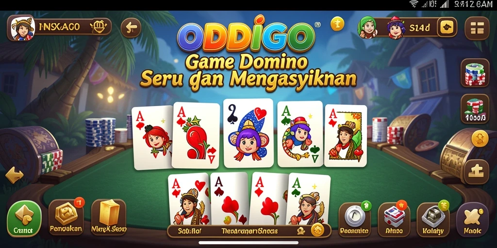 Screenshot ODDIGO menampilkan pemain menikmati game Domino.