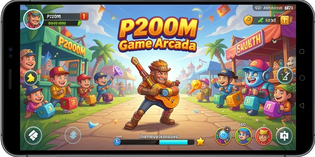 Screenshot menunjukkan aksi gameplay seru P200M di level menantang.