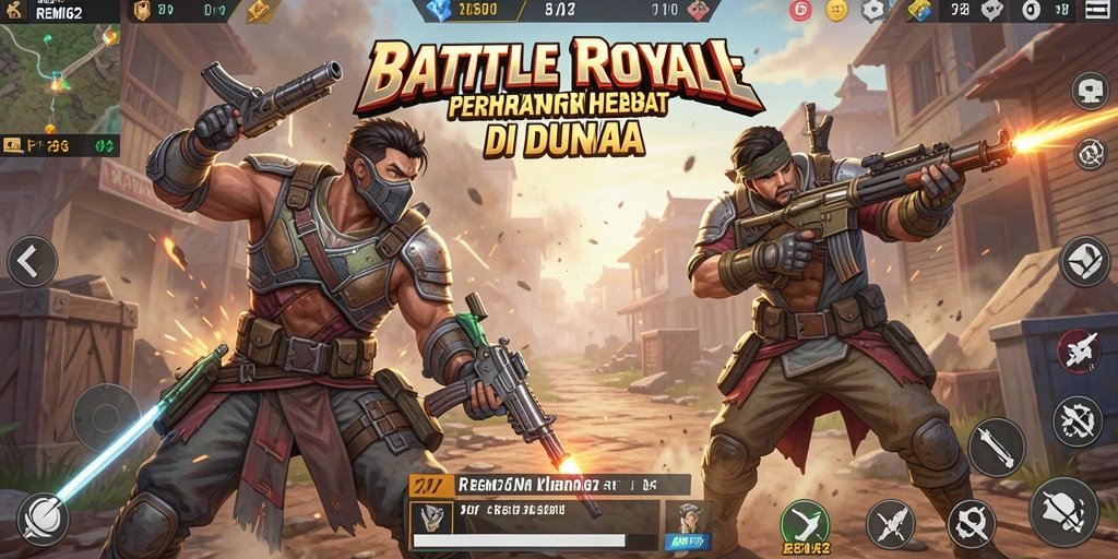 Gambaran gameplay REMI62 dalam pertarungan Battle Royale yang mendebarkan.