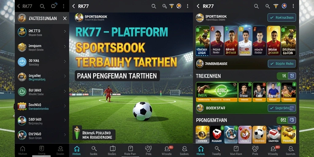 Tampilan gameplay Sportsbook yang mengasyikkan dan interaktif di RK77.
