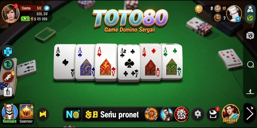 Tampilan gameplay seru dalam permainan Domino TOTO80.