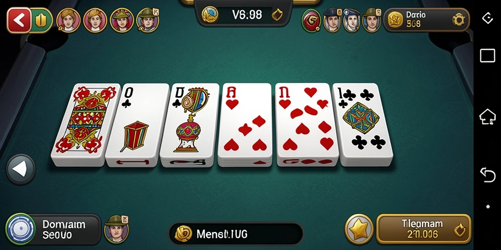 Tangkapan layar permainan menunjukkan aksi seru bermain Domino.